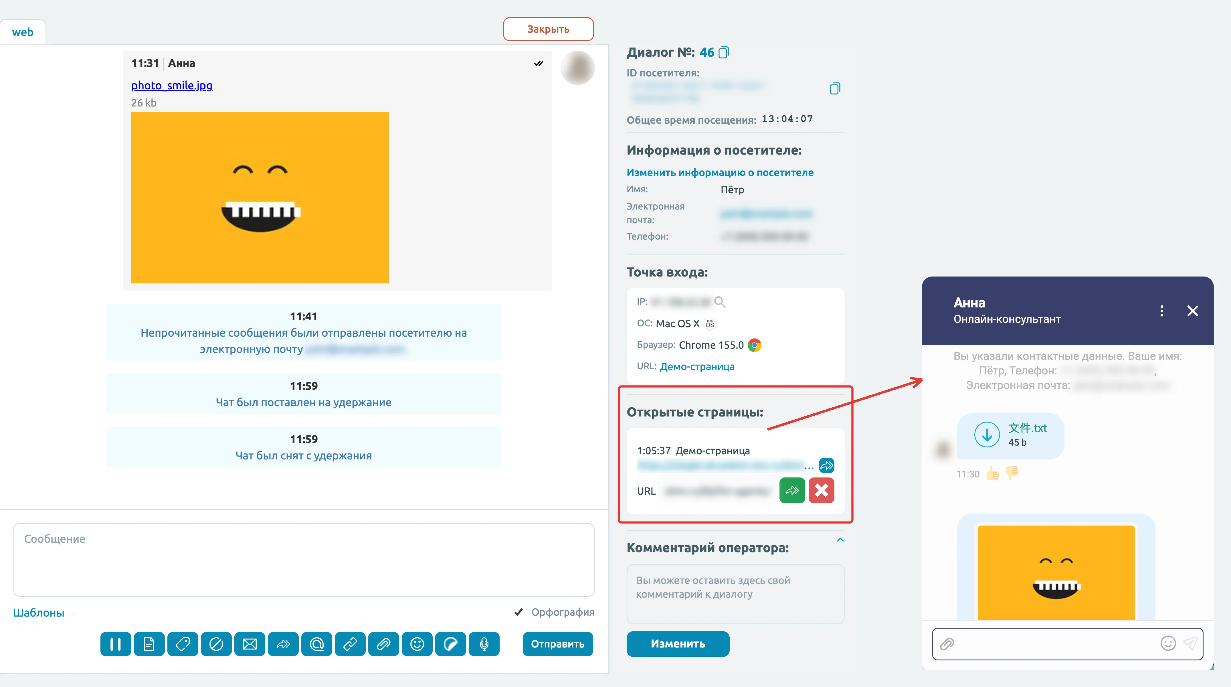 Принцип перенаправления посетителей в сервисе Webim