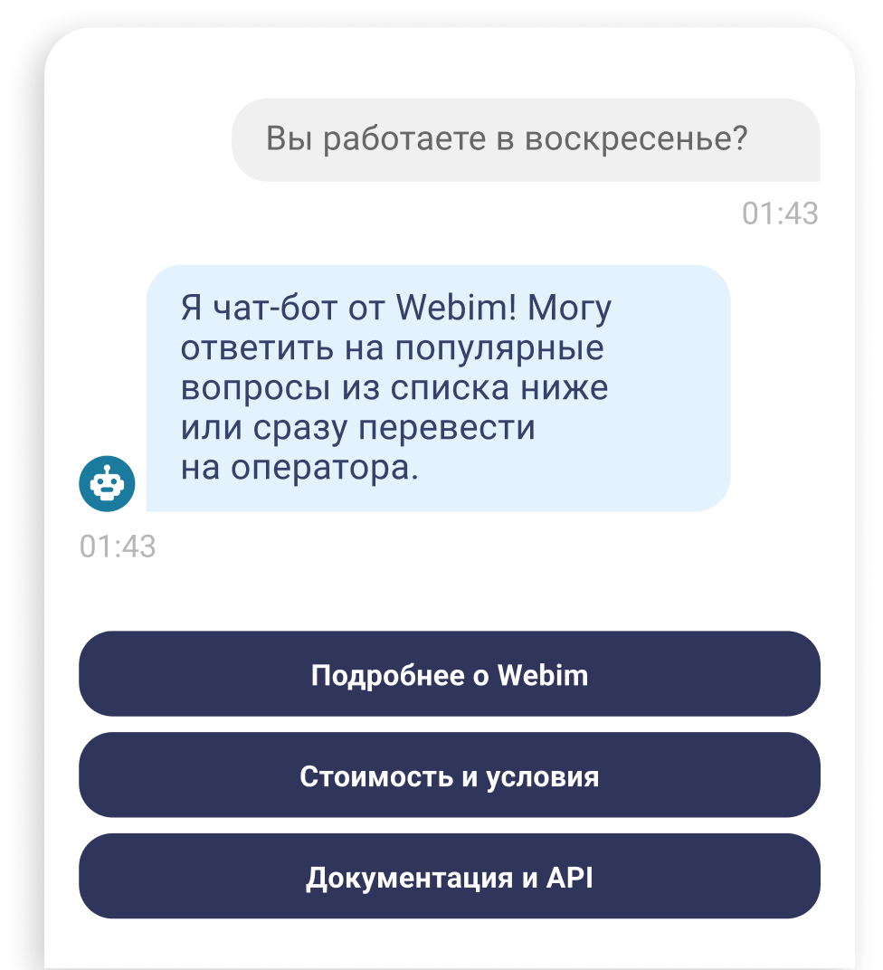 Отвечает на входящие запросы 24/7