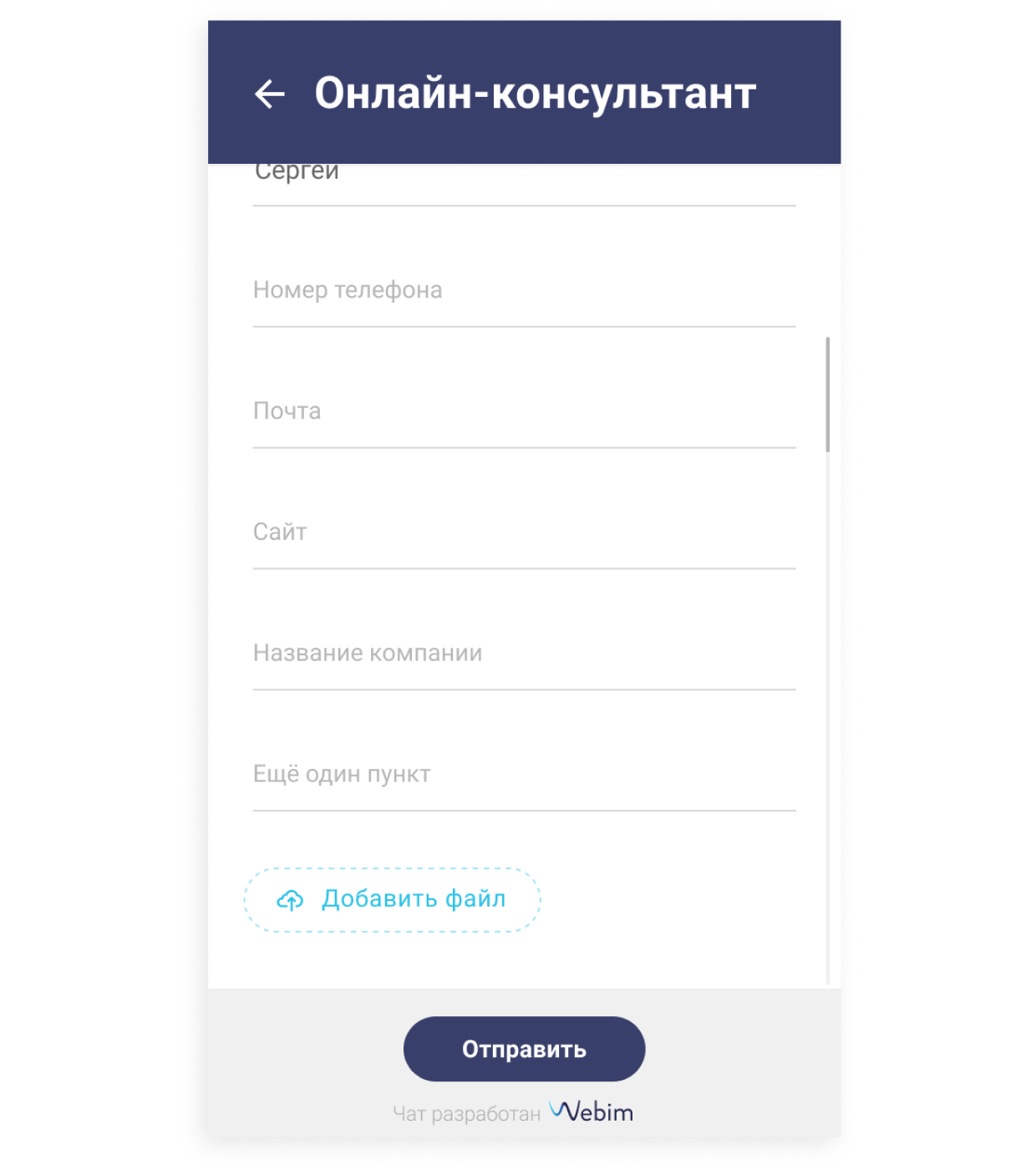 Кастомизация контактных полей
