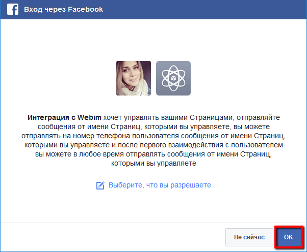 Что вы разрешаете приложению Webim